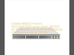 CE6866-48S8CQ-P スイッチ、10GE/25GE/50GE アクセススイッチ、48*10/25 GE SFP28 または 48 x 50 GE SFP56 8*40/100 GE QSFP28 または 8 x 200 GE QSFP56