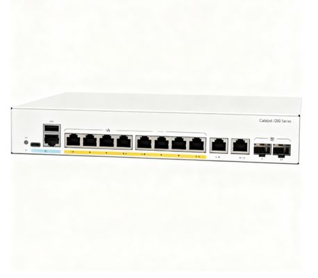C1200-8FP-2G ラック式ポート 120W パワー予算 2x ギガビット銅/1000 SFP コンボポート SNMP C1200-8FP-2G