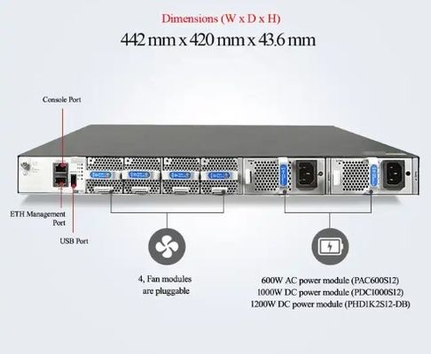 CE6881-48S6CQ スイッチ (48*10G SFP+, 6*100G QSFP28, 2*AC電源,ポートサイドエア入口/出口)
