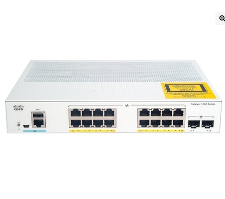 C1000-16P-2G-L シスコカタライスト 1000 スイッチ 16x 10/100/1000 イーサネット ポート PoE+ 120W PoE 予算 2x 1G SFP Uplinks