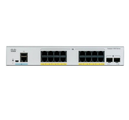 C1000-16FP-2G-L シスコ・カタライスト 1000 スイッチ 16x 10/100/1000 イーサネット ポート PoE+ 240W PoE 予算 2x 1G SFP Uplinks