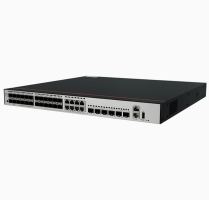 S5735-S24ST4XE-V2 24*GE SFP ポート そのうちの8 つは二重用途 10/100/1000 または SFP 4*10GE SFP+ ポート 2*12GE スタックポート 電力モジュールなし