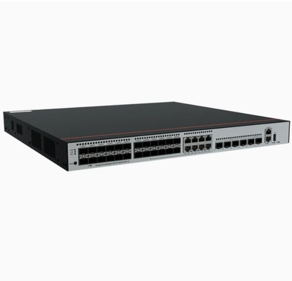 S5735-S24ST4XE-V2 24*GE SFP ポート そのうちの8 つは二重用途 10/100/1000 または SFP 4*10GE SFP+ ポート 2*12GE スタックポート 電力モジュールなし