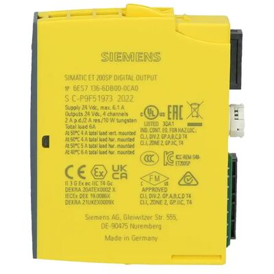 Siemens 6ES7136-6DB00-0CA0 ET 200SP 用フェイルセーフ デジタル出力モジュール