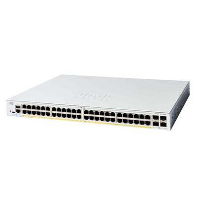 C1300-48P-4X、Cisco Catalyst 1300 スイッチ、48x PoE+/370W、4x 10G SFP+、ラックマウント可能