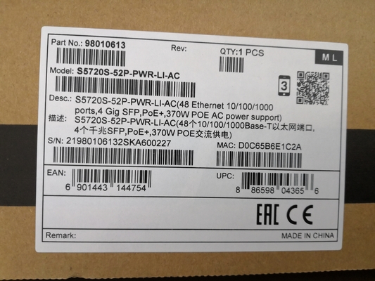 Huawei S5720S-52P-PWR-LI-AC 48-Port Gigabit PoE+ Switch with 4 SFP